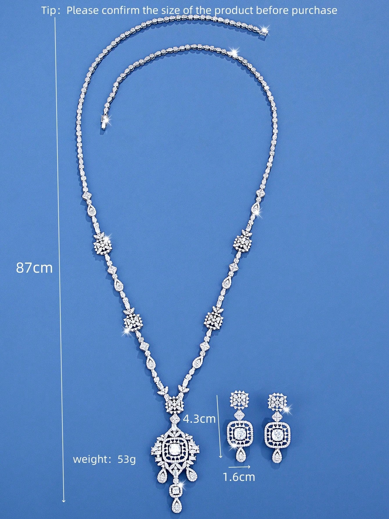 seen JEWELRY 3pcs/Set Luxurious Cubic Zirconia Necklace - Seen Mai