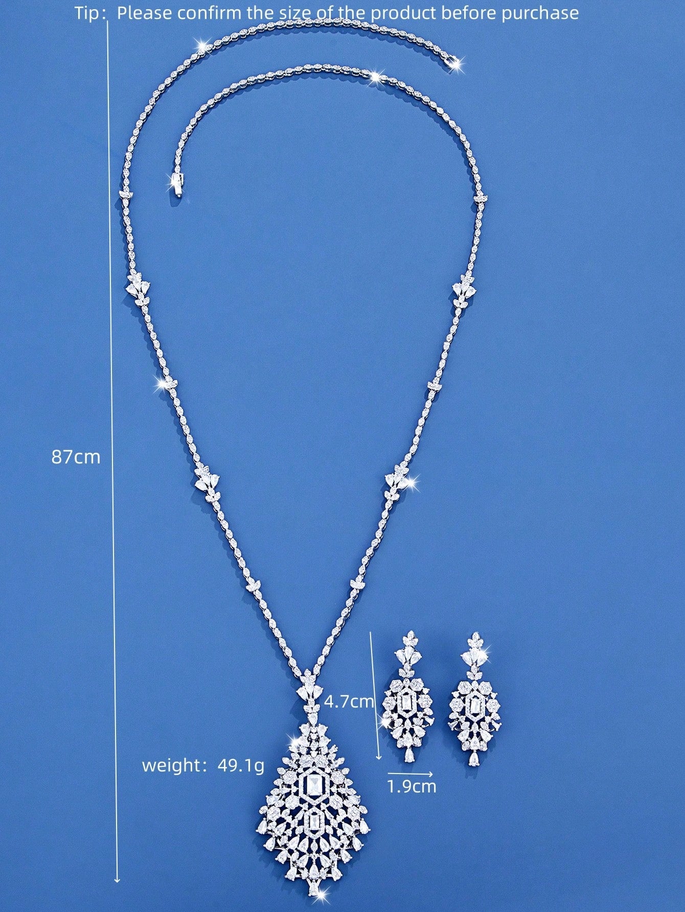 seen JEWELRY 3pcs/Set Luxury Artificial Zirconia Stone Necklace - Seen Mai