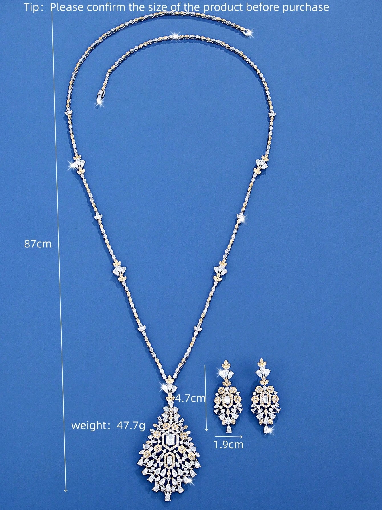 seen JEWELRY 3pcs/Set Luxury Artificial Zirconia Stone Necklace - Seen Mai