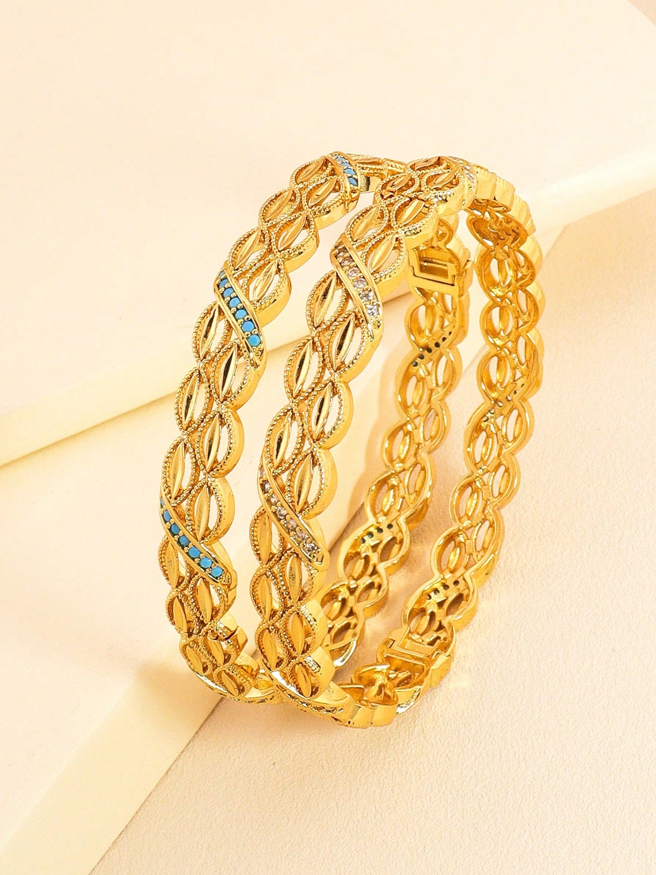 1pc Luxury Elegant Copper Gold Plated Micro Inlaid Zirconia Turquoise Leaf Flower Decoration Bangle Open Cuff Bracelet For Women Gift