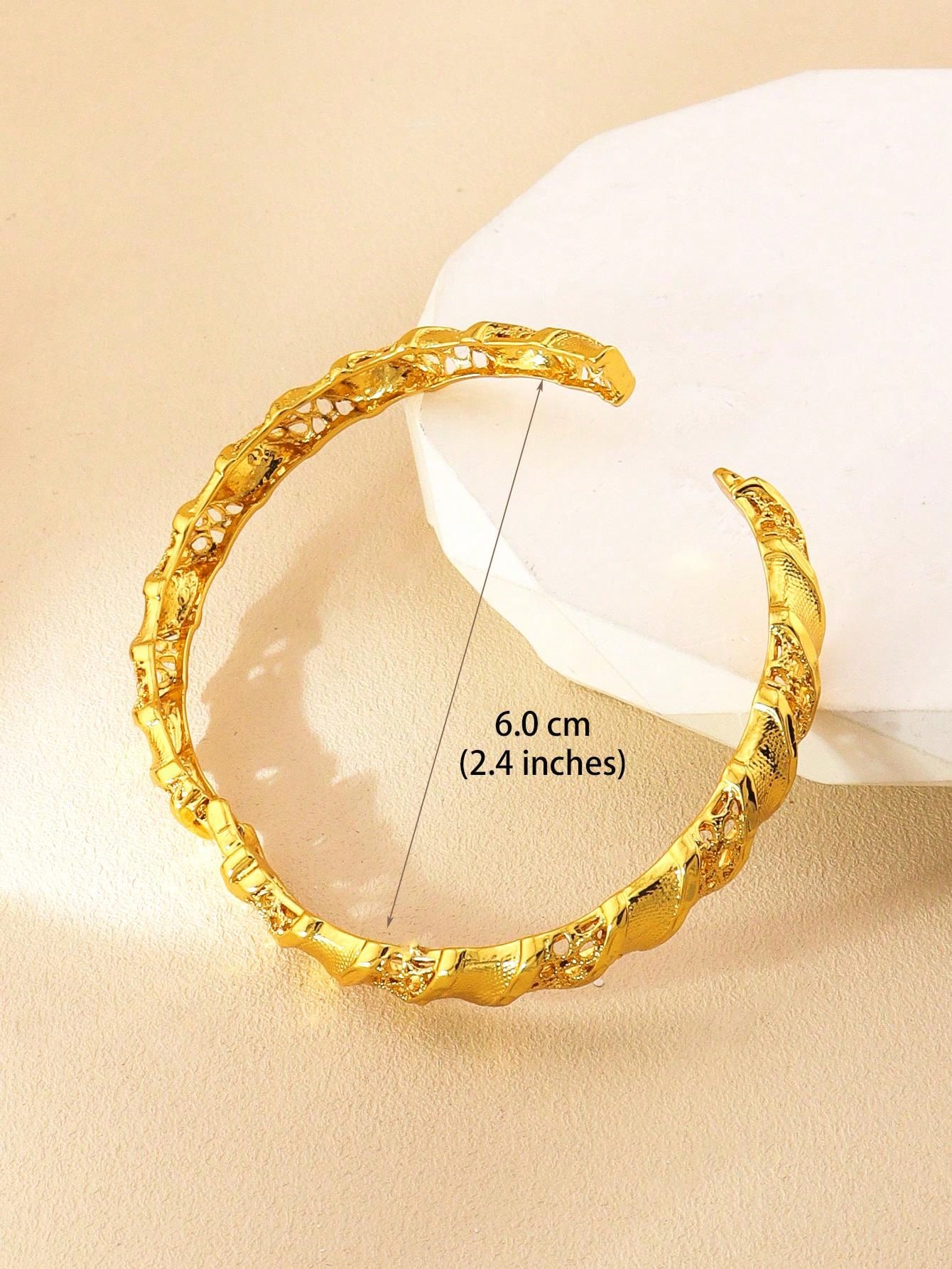 1/2/4pcs Luxury Rice Seedling Leaf Design Gold Bangle Dubai Women's Bracelet Jewelry African Jewelry Bride Wedding Party Gift - Seen Mai