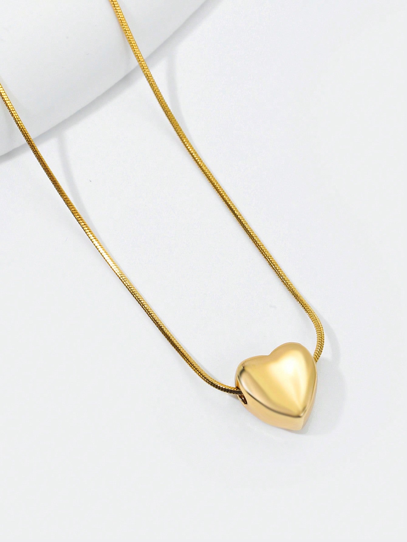 1pc Minimalist Stainless Steel Heart Necklace For Women