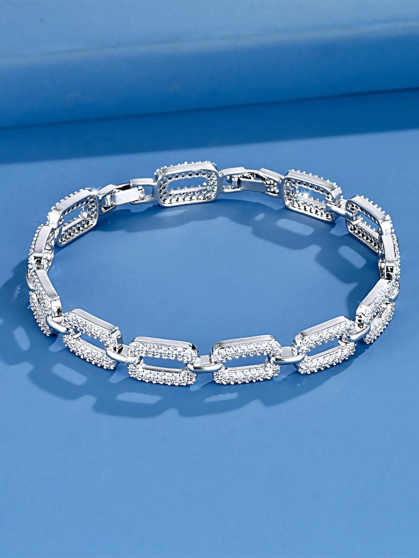 seen JEWELRY 1pc White Gold Plated Luxury CZ Bracelet - Seen Mai