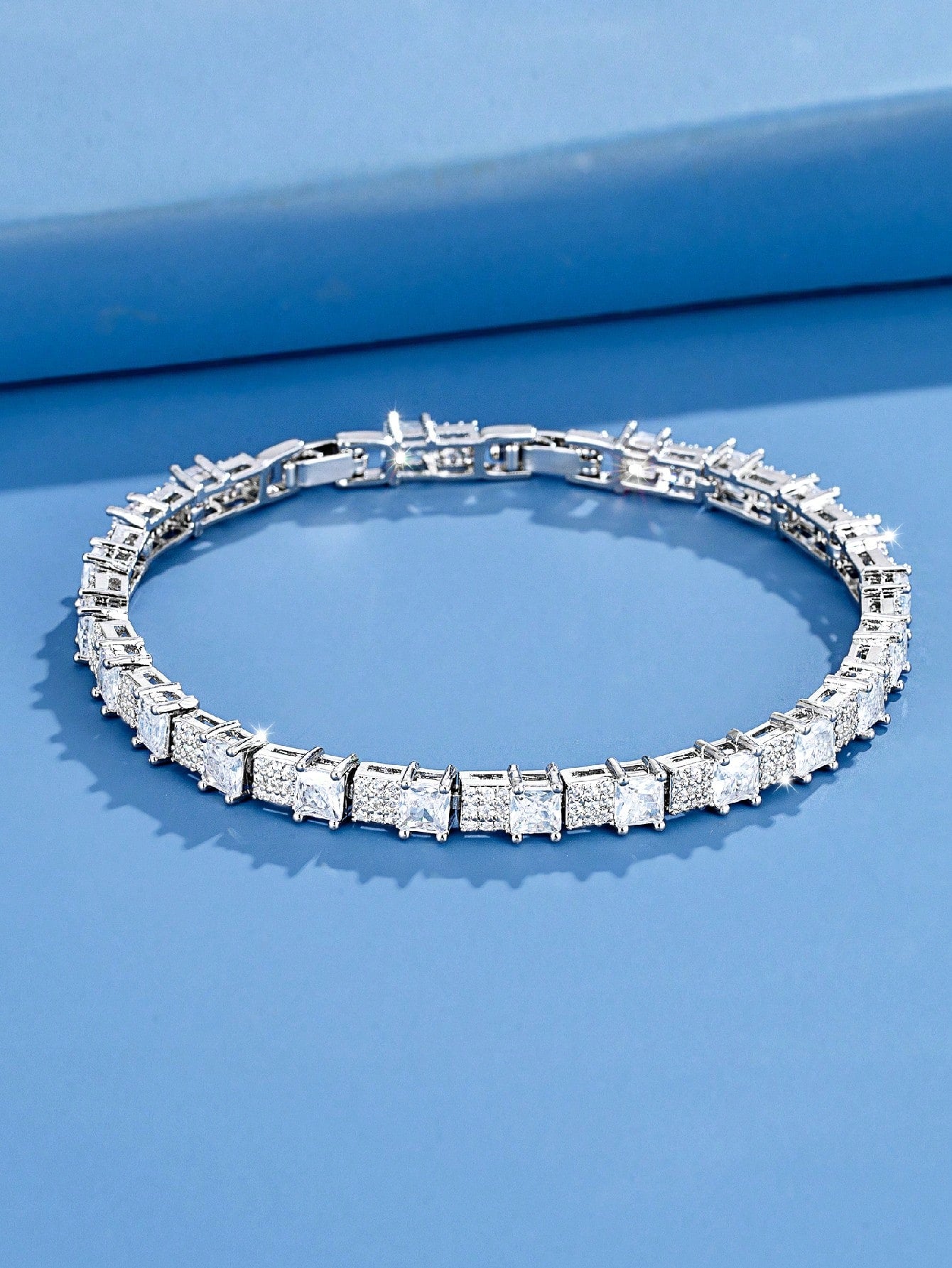 seen JEWELRY 1pc Luxury Women Cubic Zirconia Platinum Plated Bracelet - Seen Mai