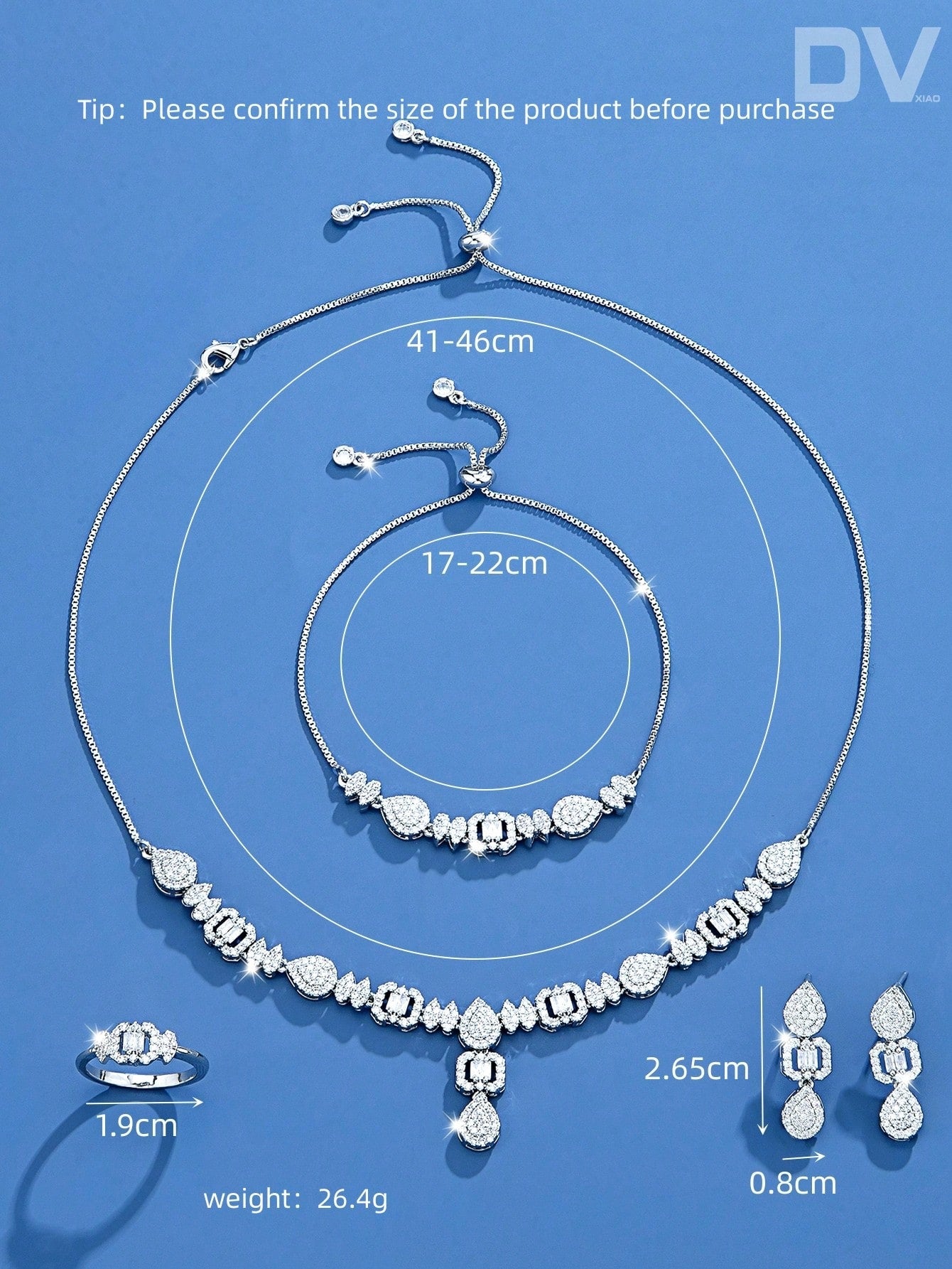 seen JEWELRY 5pcs/Set Cubic Zirconia Platinum Plated Luxury Necklace - Seen Mai