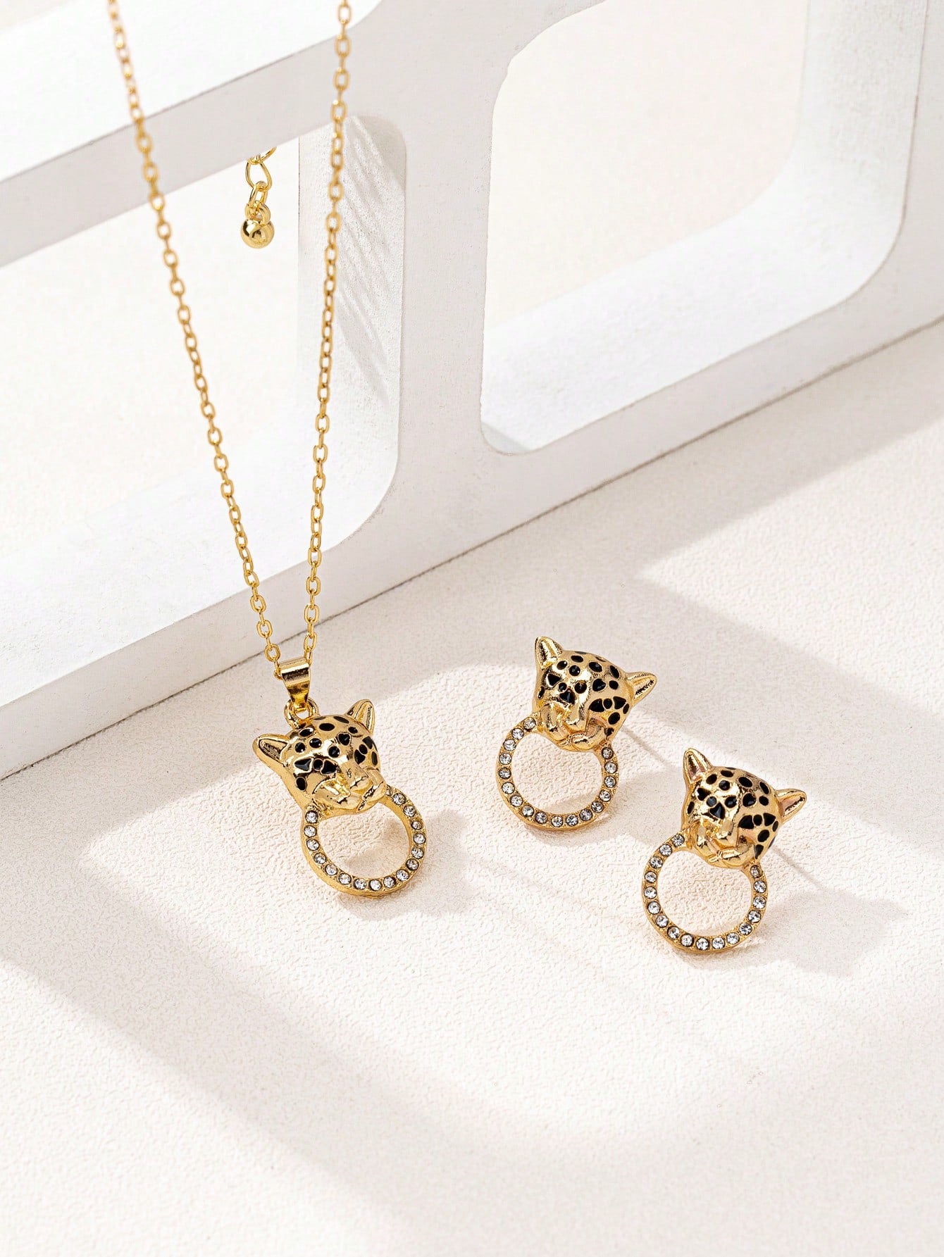 3pcs Vintage Luxury Creative Leopard Head Earrings - Seen Mai