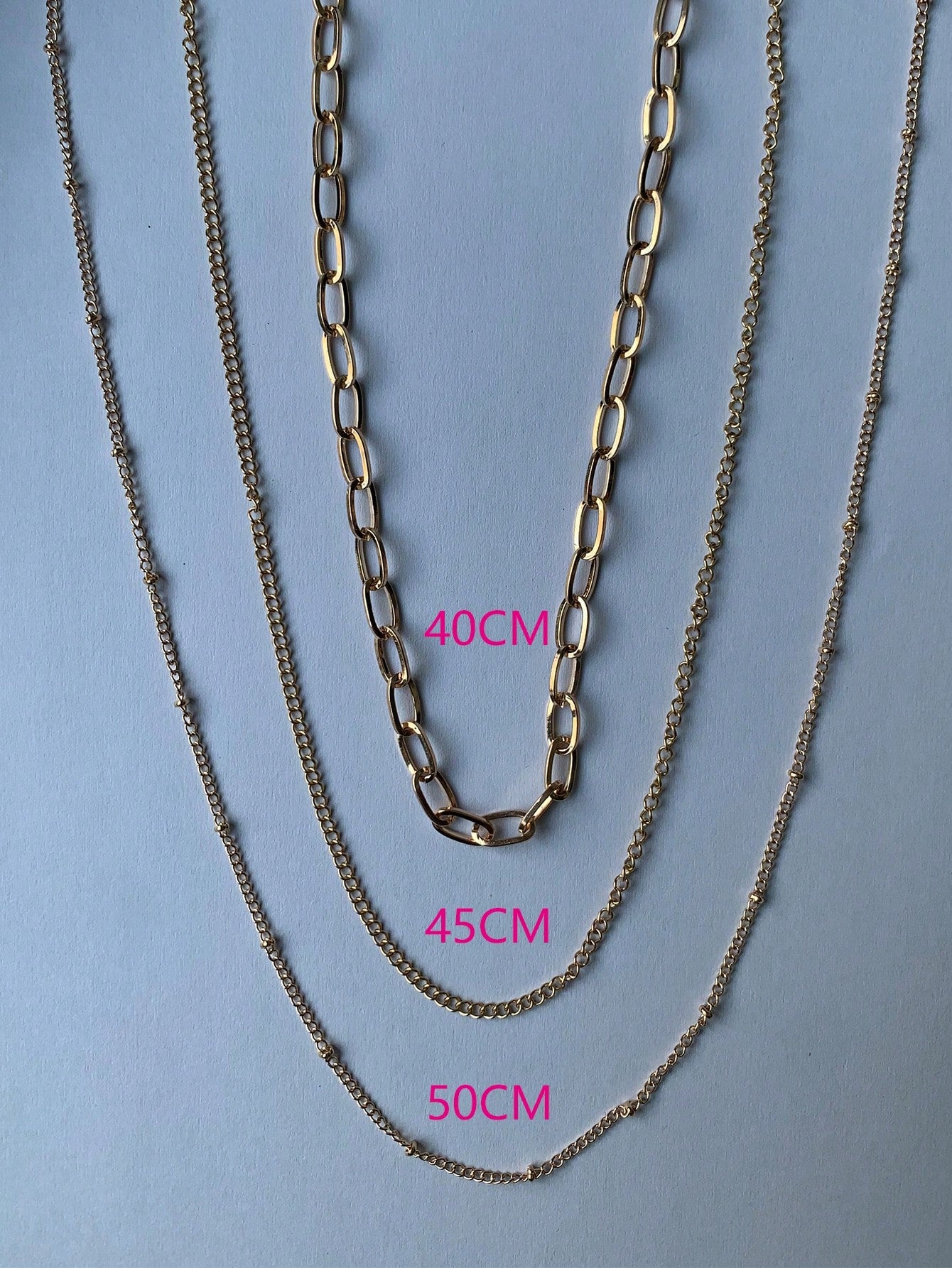 SEENMAI 3pcs Trendy Minimalist Multi-Layer Chain Necklace