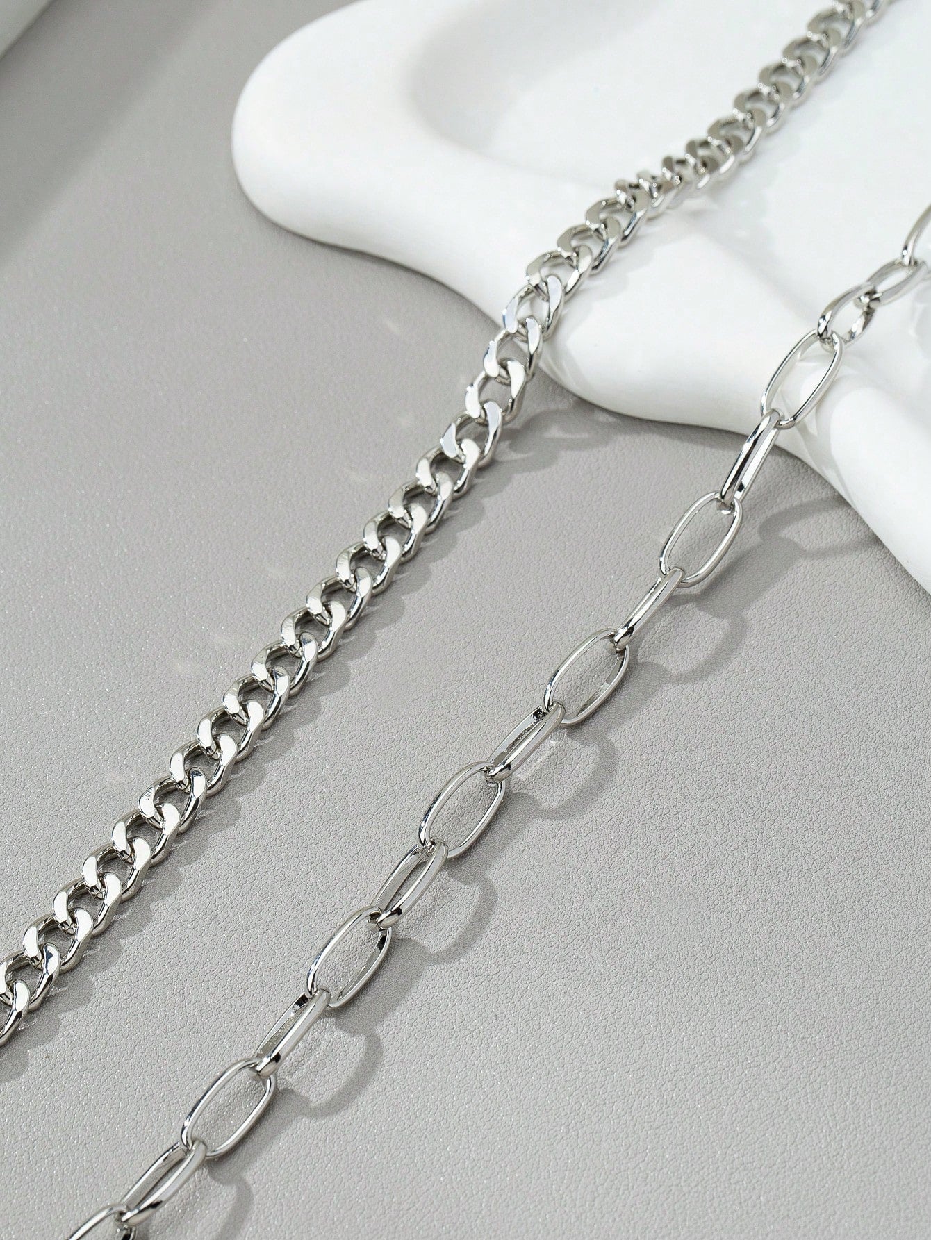 2pcs Fashionable Minimalist Thick Chain Necklace For Men - Seen Mai