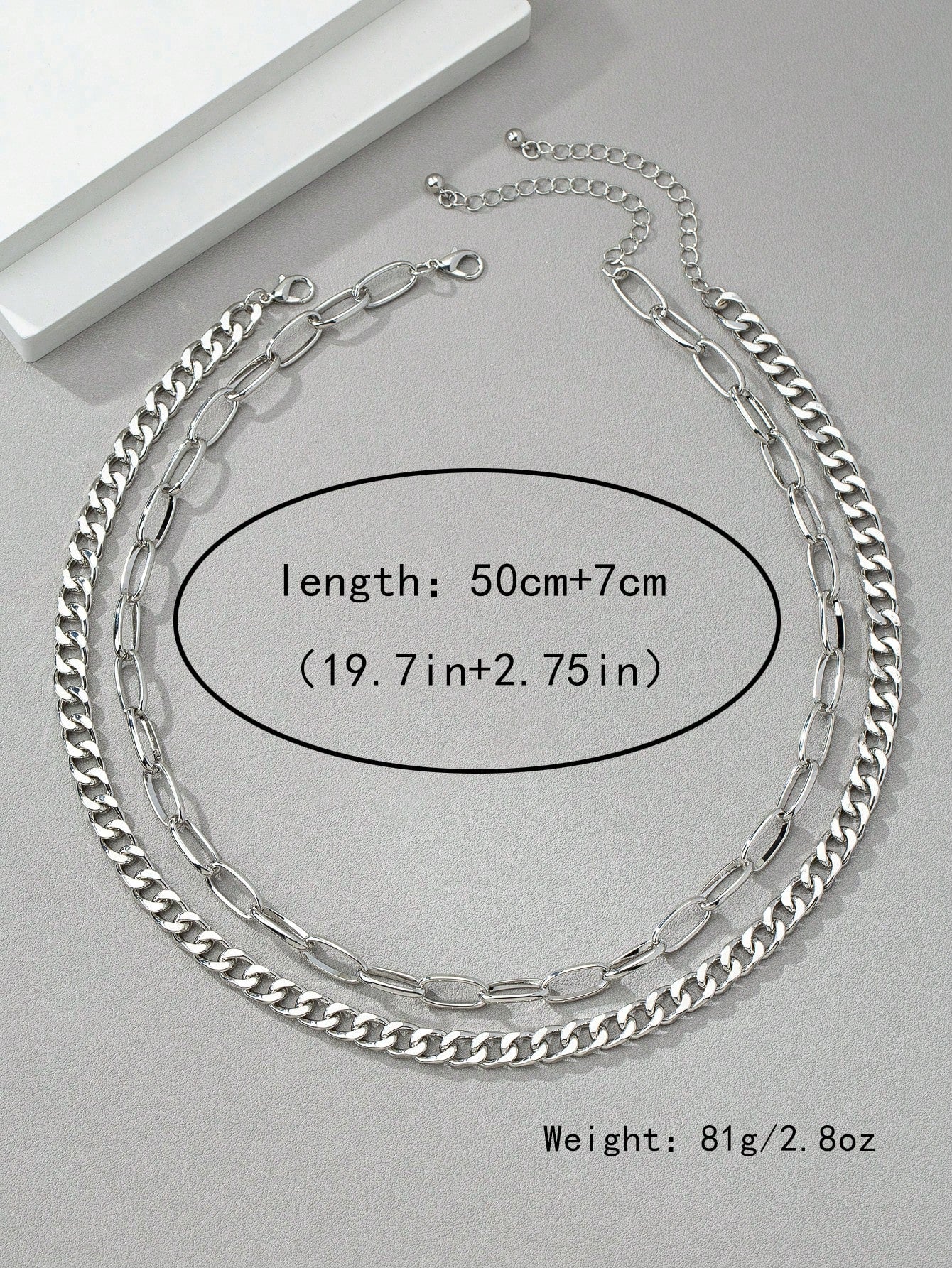 2pcs Fashionable Minimalist Thick Chain Necklace For Men - Seen Mai