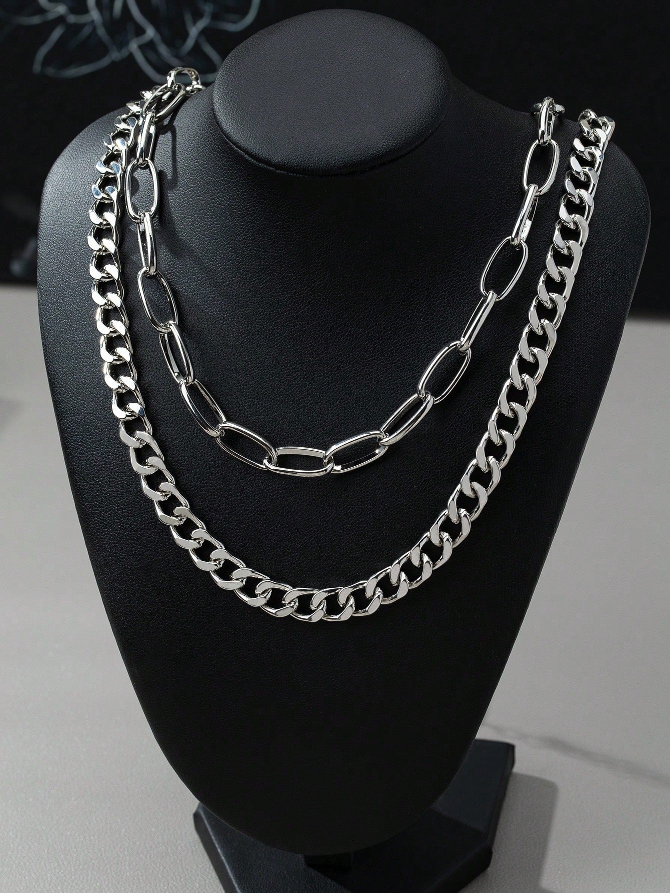 2pcs Fashionable Minimalist Thick Chain Necklace For Men - Seen Mai