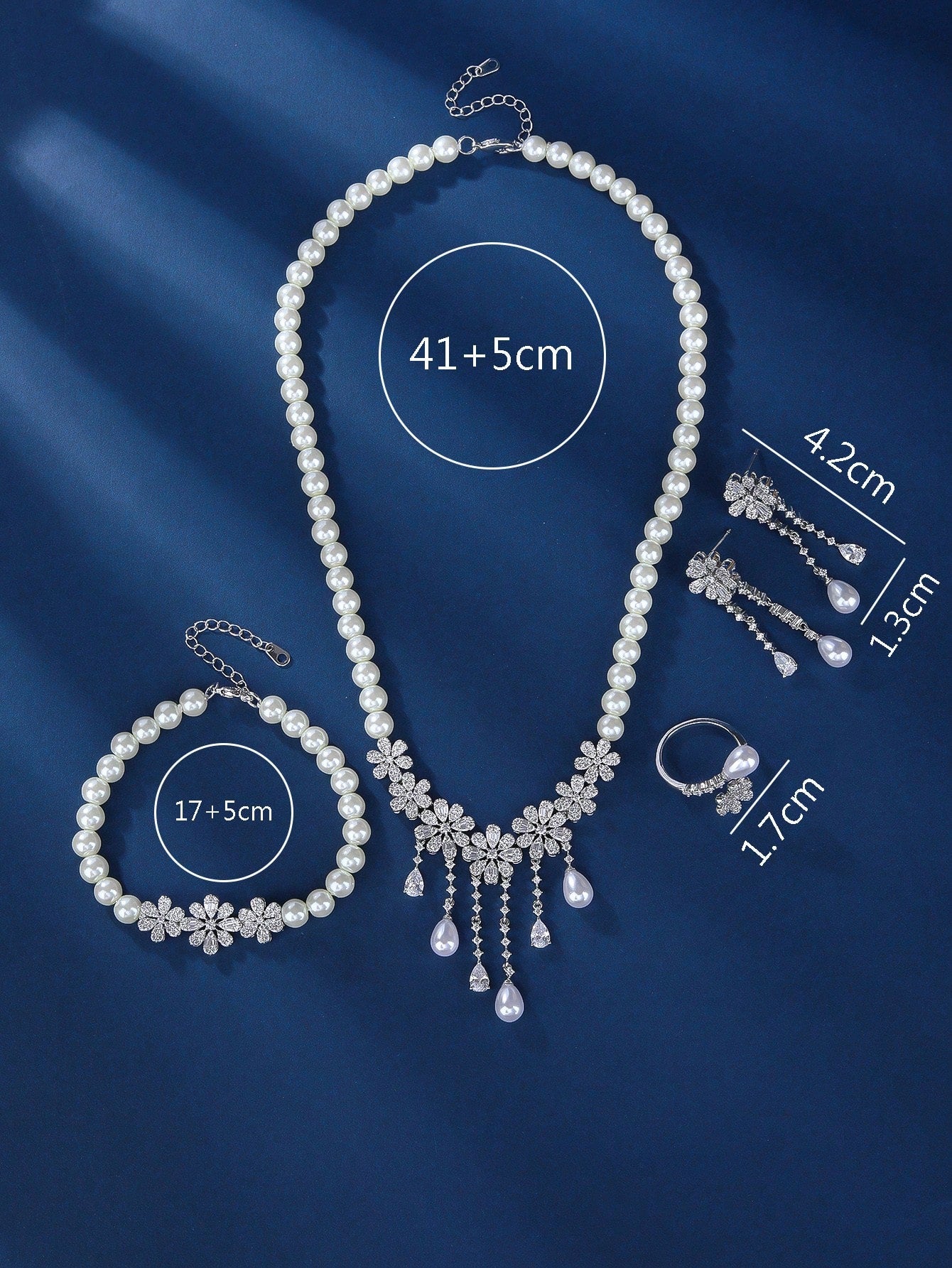 4pcs Copper Material Single Layer Faux Pearl Necklace