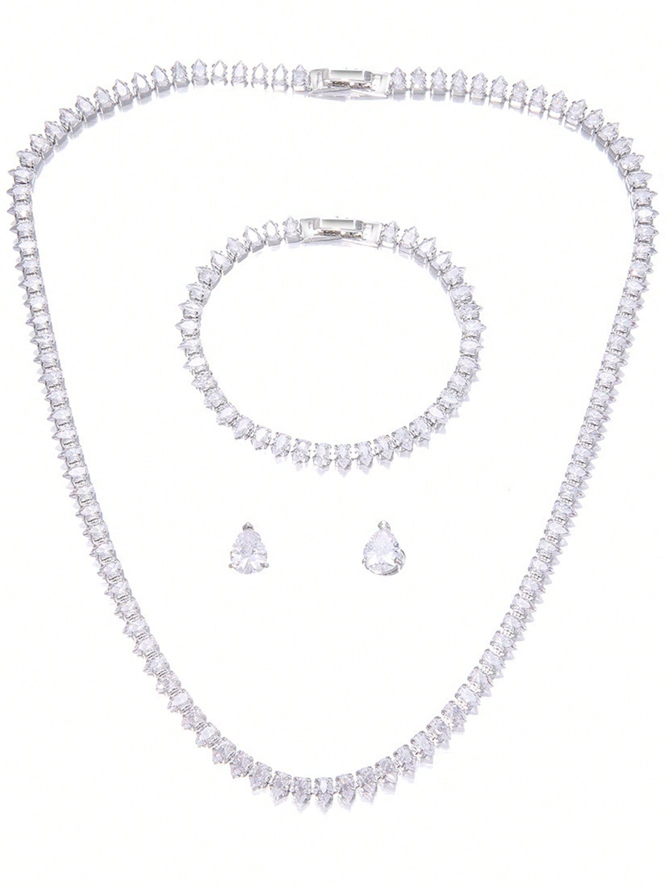 4pcs/Set Elegant Cubic Zirconia Necklace