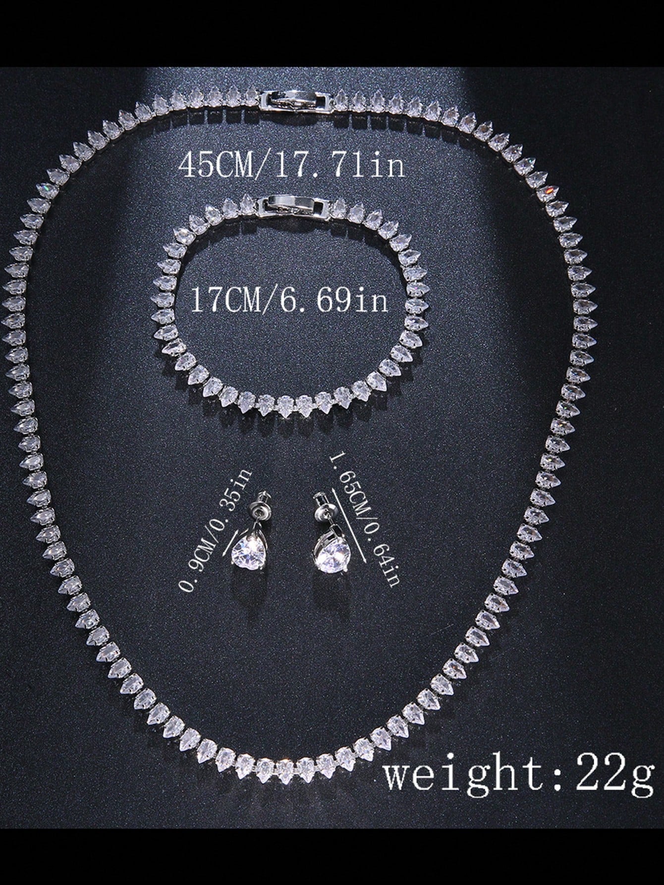 4pcs/Set Elegant Cubic Zirconia Necklace