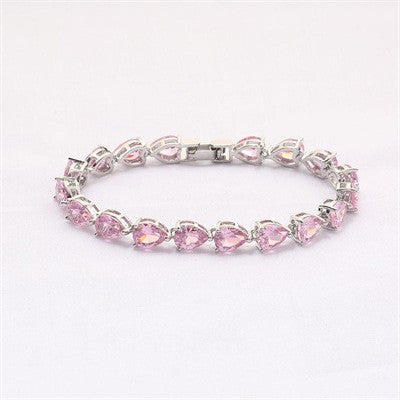 hot selling classic popular water drop bracelet colorful seven color zircon bracelet women's bridal wedding jewelry