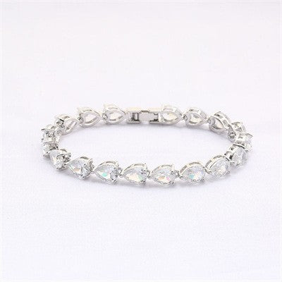 hot selling classic popular water drop bracelet colorful seven color zircon bracelet women's bridal wedding jewelry