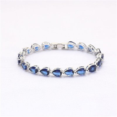 hot selling classic popular water drop bracelet colorful seven color zircon bracelet women's bridal wedding jewelry