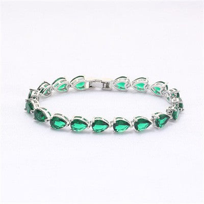 hot selling classic popular water drop bracelet colorful seven color zircon bracelet women's bridal wedding jewelry