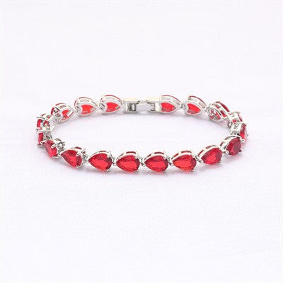 hot selling classic popular water drop bracelet colorful seven color zircon bracelet women's bridal wedding jewelry