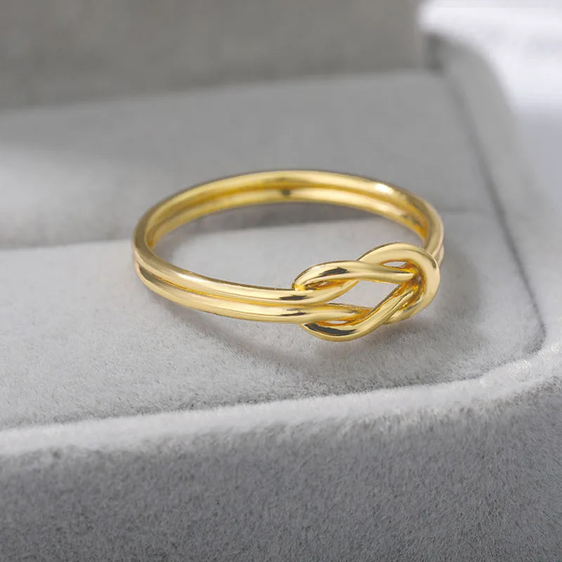 Stainless Steel Twist Rings For Women Men Gold Color Geometric Irregular Ring 2023 New Waterproof Costume Jewelry Anillos Mujer