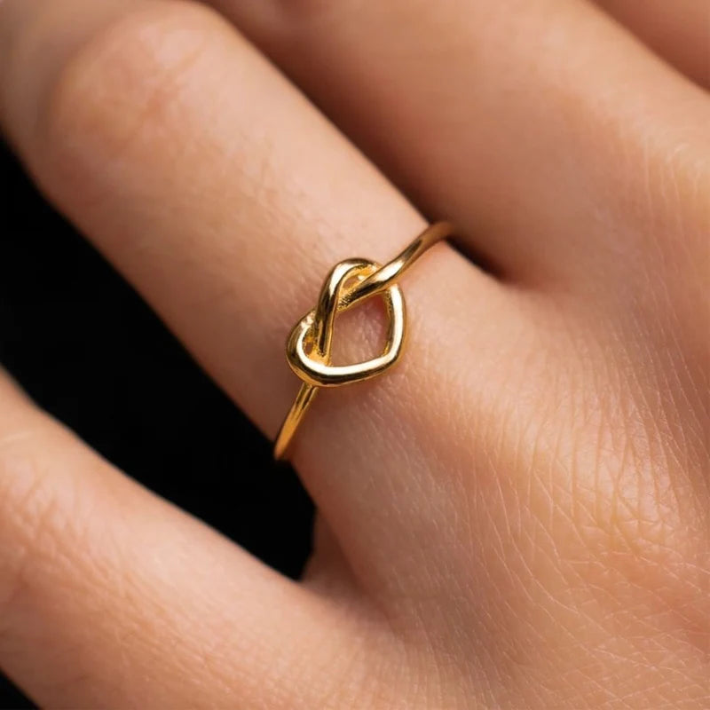 Heart Rings For Women Girls Gold Color Stainless Steel Ring 2024 Trend New in Wedding Band Romantic Couple Jewelry Anillos Mujer