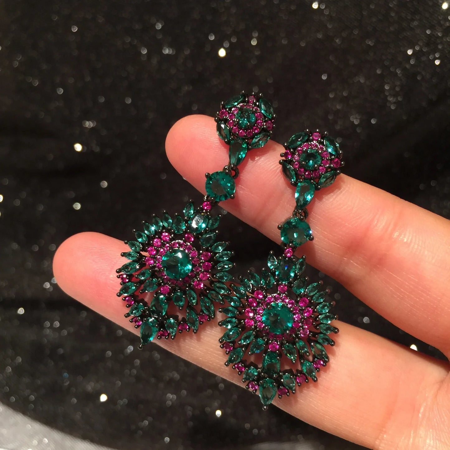 Bilincolor dark green bohemia earring for women