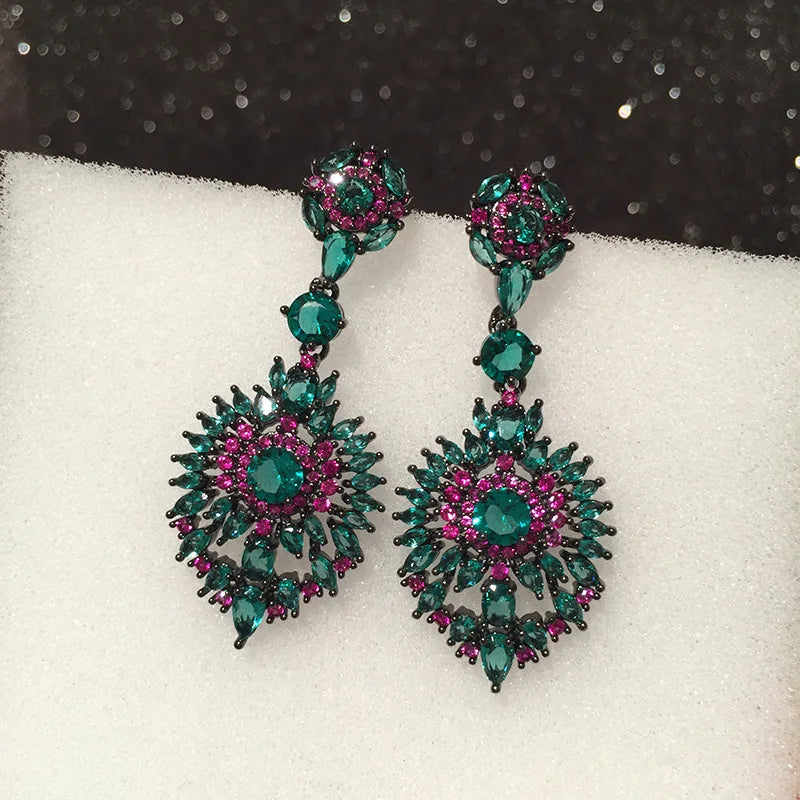 Bilincolor dark green bohemia earring for women