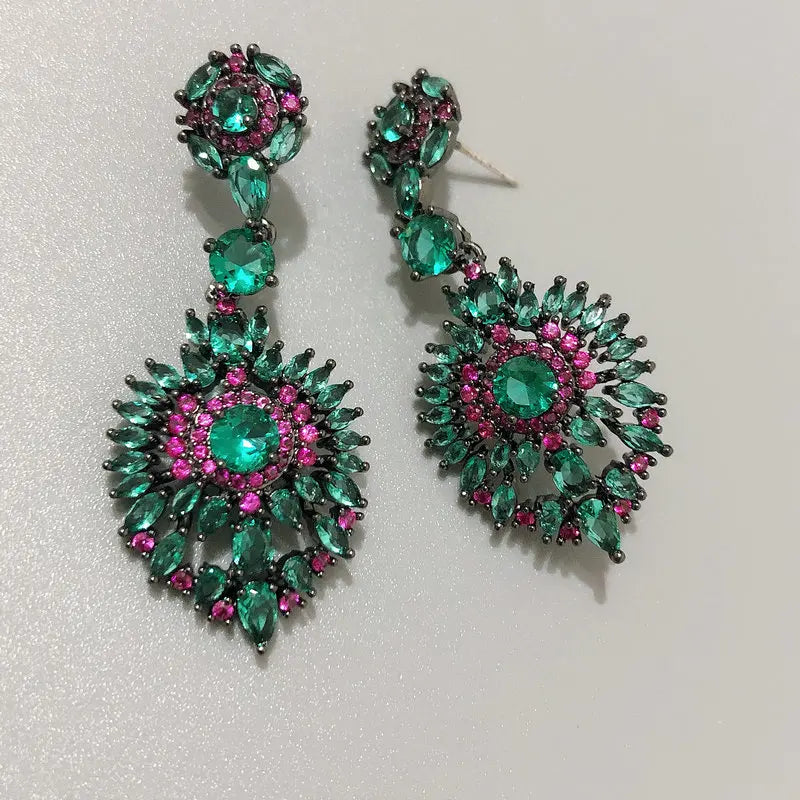 Bilincolor dark green bohemia earring for women