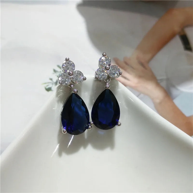 Bilincolor Trendy Fashion Cubic Zirconia Cute Earrings for Women