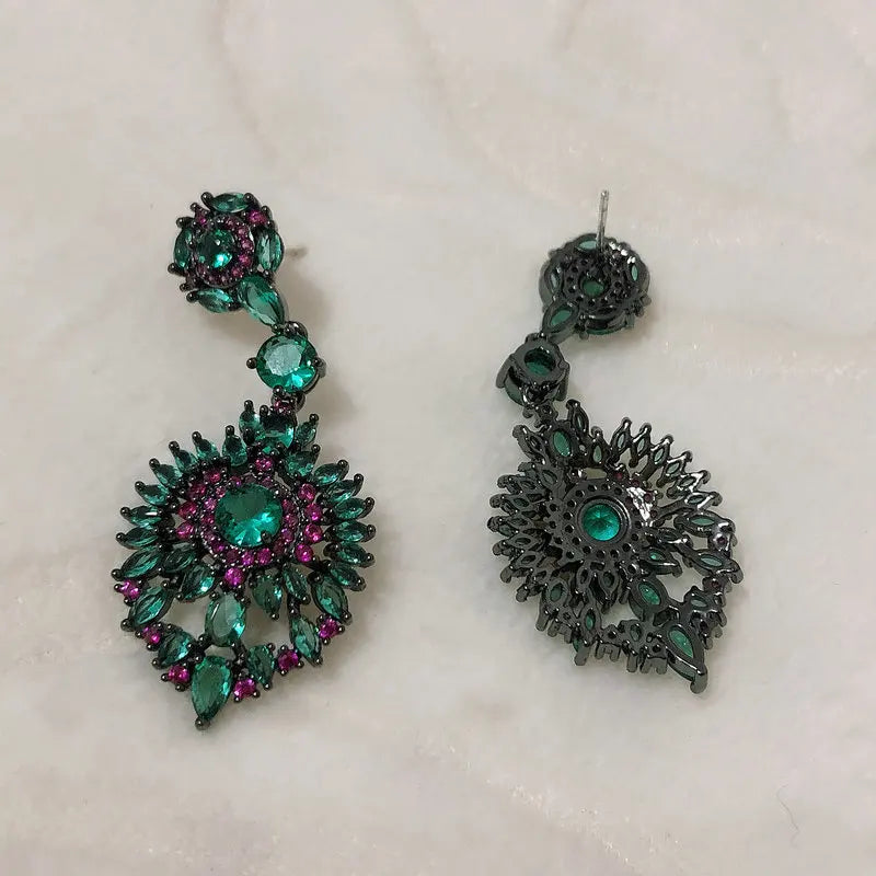 Bilincolor dark green bohemia earring for women