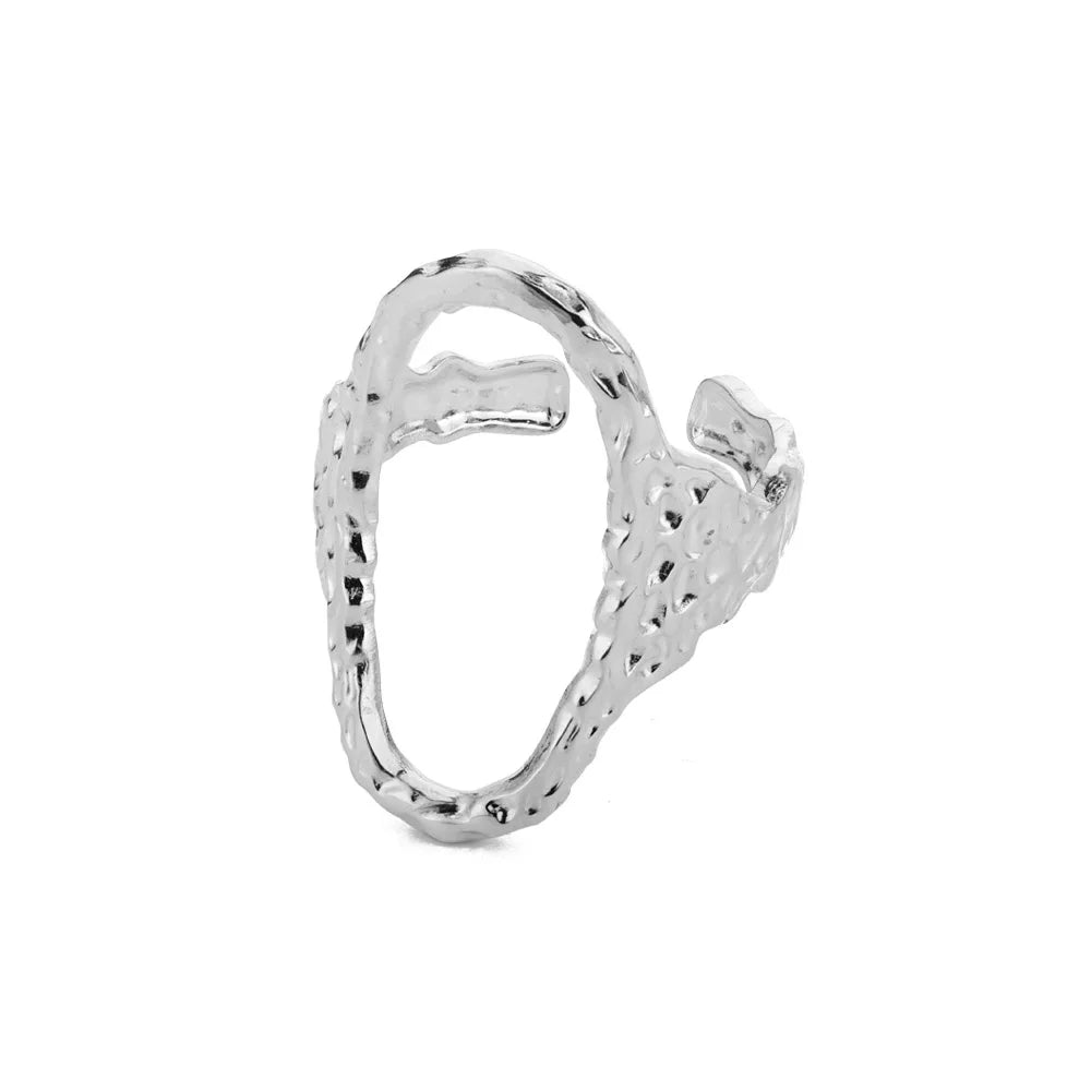 Adjustable Gothic Punk Circle Rings for Women Men Stainless Steel Hip Hop Ring 2024 Fashion Trendy Charm Jewelry anillos mujer