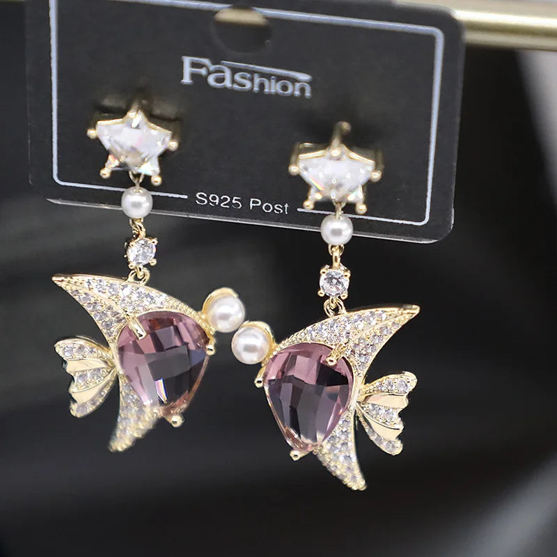 Bilincolor Fashion New Marine Fish Earrings for Women