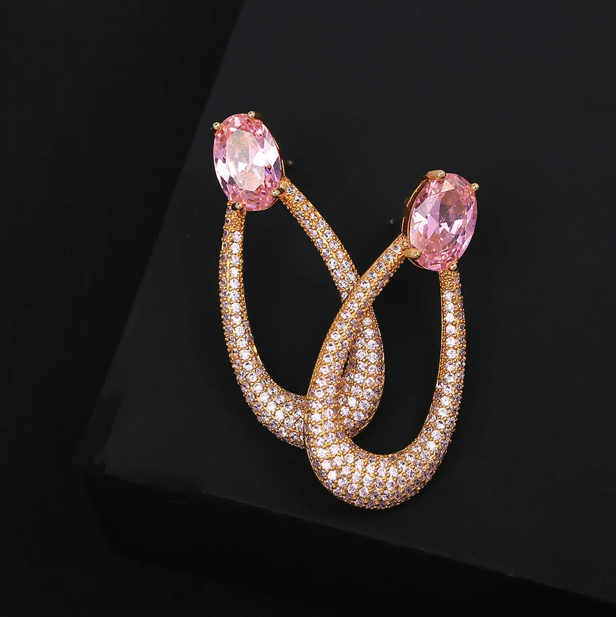 Bilincolor Luxury Zircon Simple Water-Drop Shaped Earrings for Wedding or Party