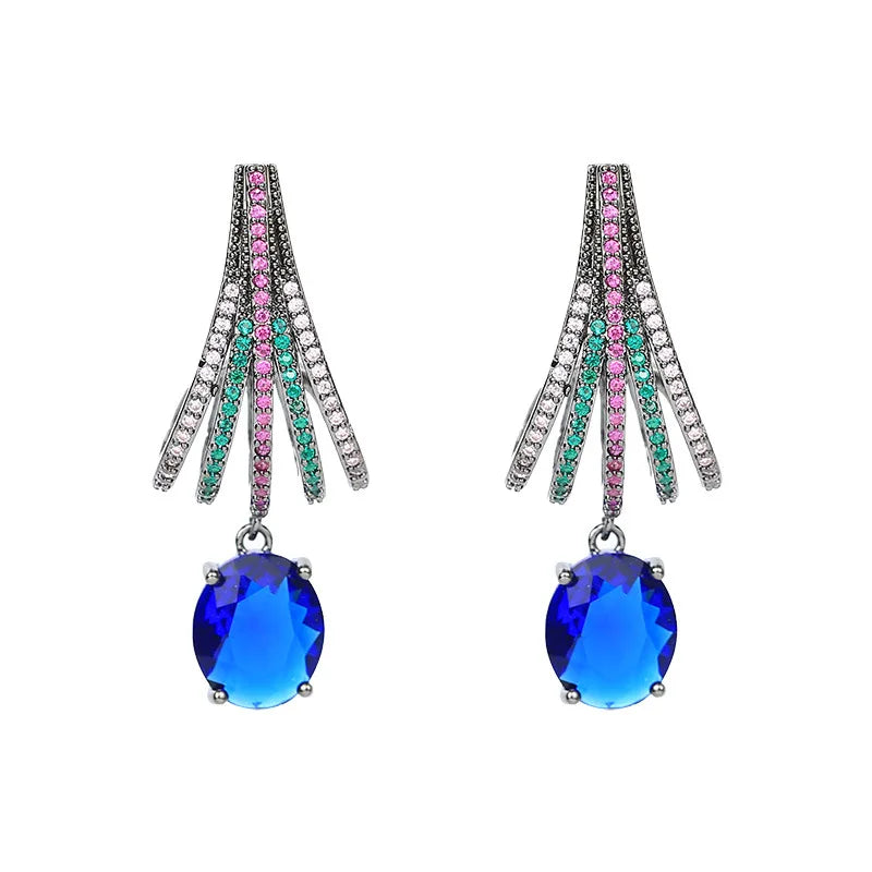 Bilincolor Luxury Water Drop Fashion Design Elegant Earrings for Wedding or Party