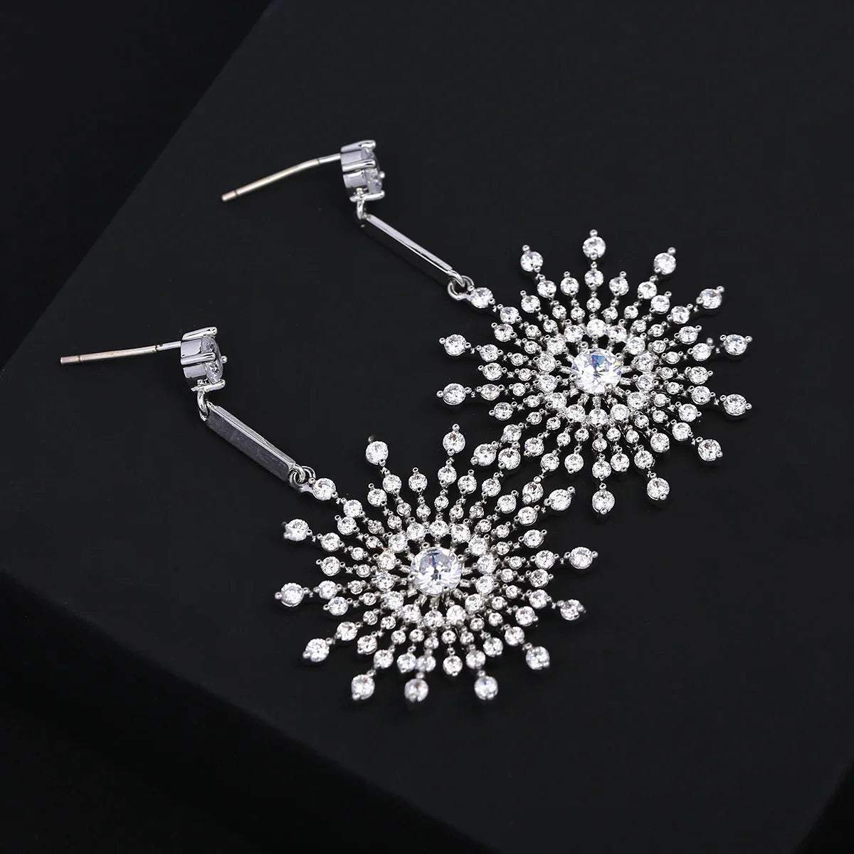 Bilincolor Luxury Round Zircon Earrings for Christmas "Gift