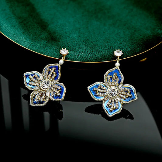 Bilincolor Summer Luxury Fashion  New Flower Earrings for Women