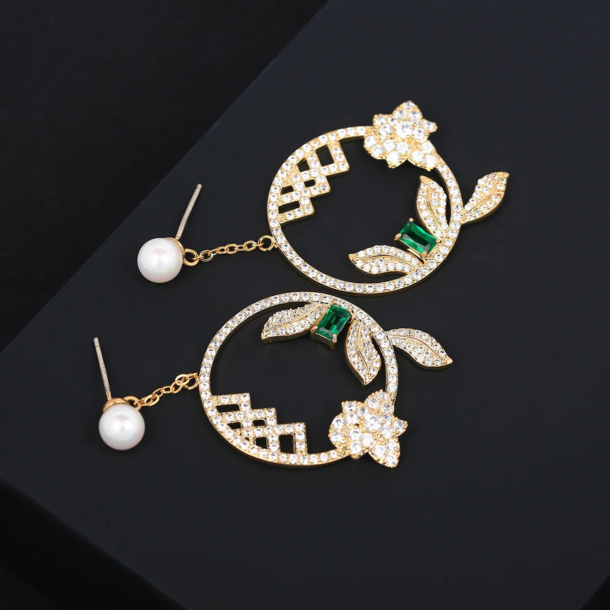 Luxury Flower Zircon Earrings For Women or Girls  Chrismas' Gift