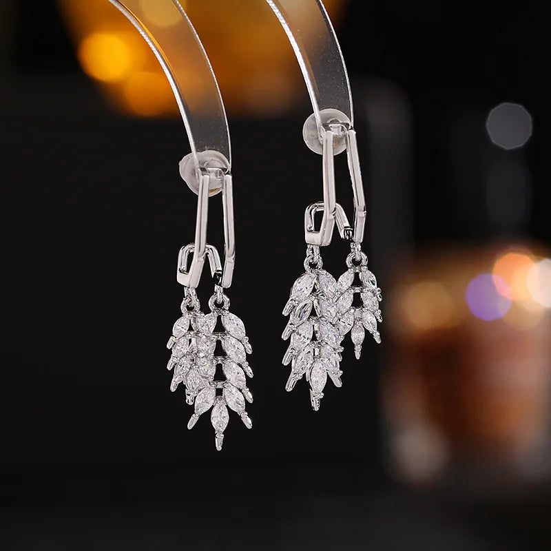 Bilincolor Light Luxury   Ear of Wheat  Sweet Earring  for Wedding or Party