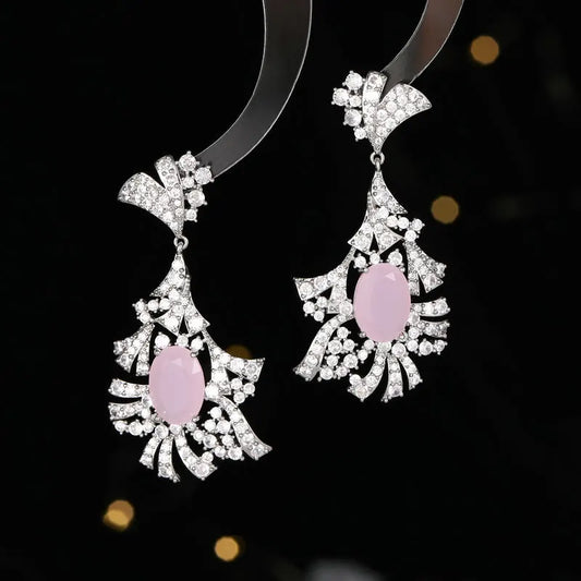 Bilincolor Light and Luxurious Zircon Inlaid Charming Earrings  for Wedding or Party