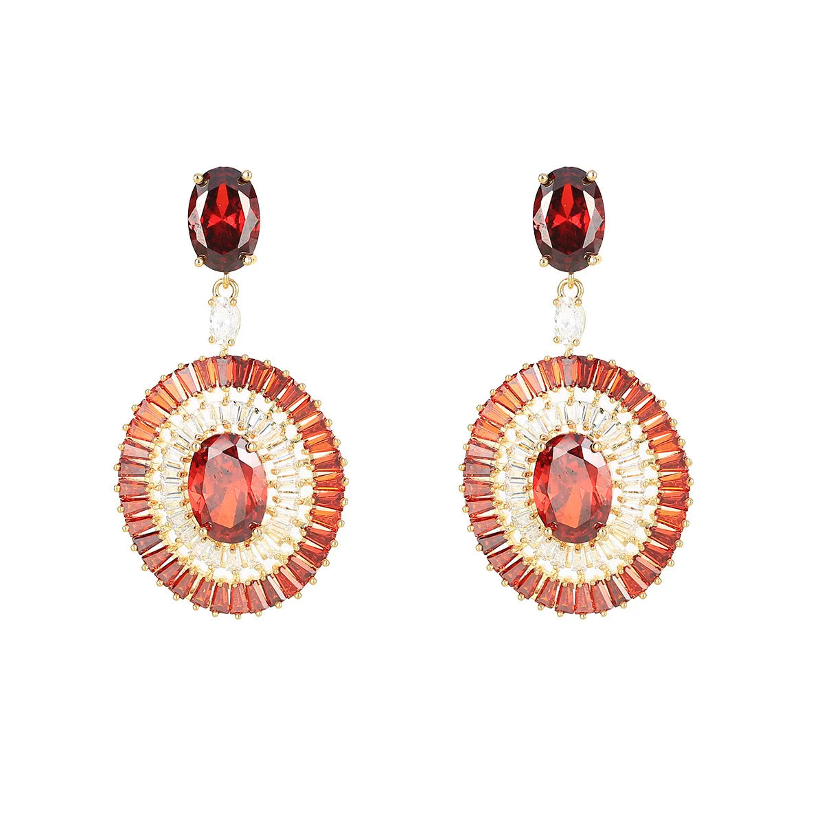 Bilincolor New Round, Luxurious, Fashionable and Personalized Zircon Earrings for Women