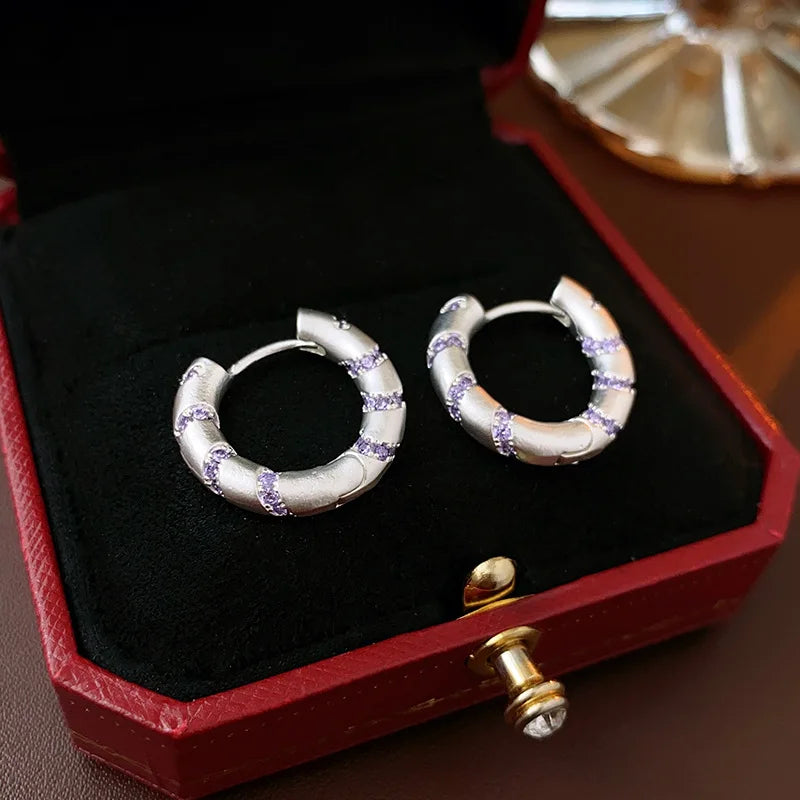 Bilincolor Zircon Circle Earrings for Women