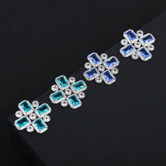 Bilincolor New luxurious Zircon Flower Earrings for Christmas "Gift