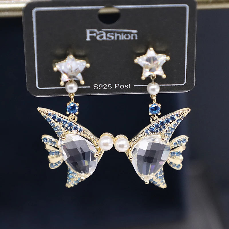 Bilincolor Fashion New Marine Fish Earrings for Women