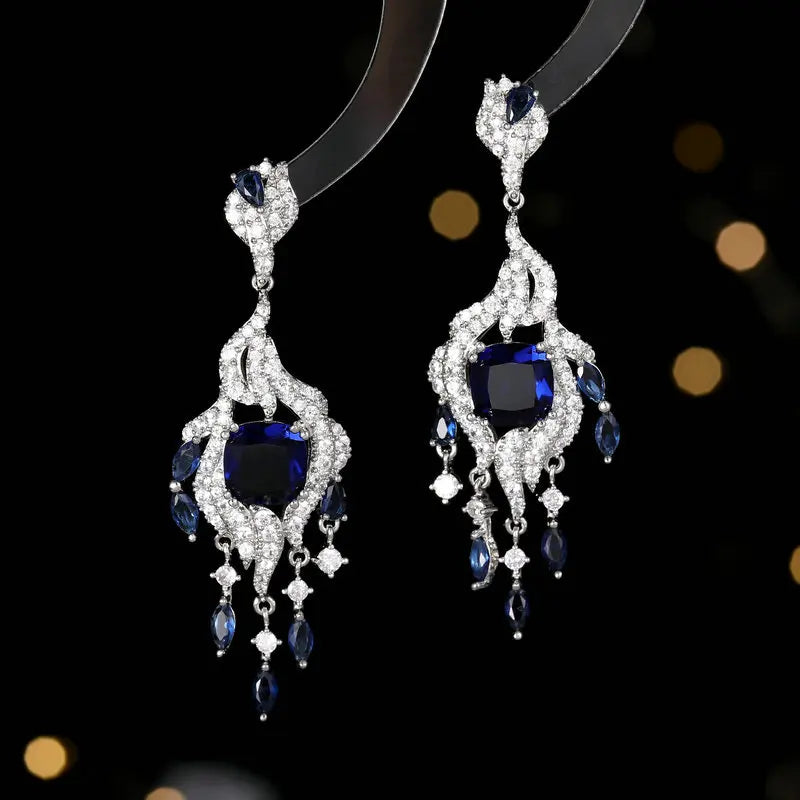 Bilincolor Luxury Zircon Inlaid Elegant Earrings  for  Wedding  or Party