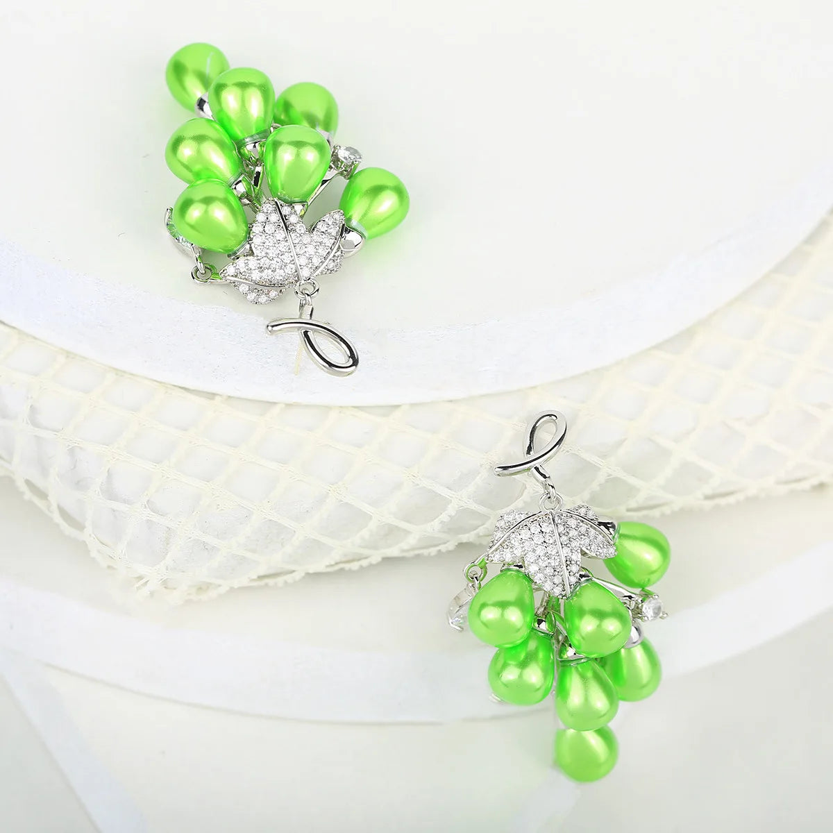 Bilincolor Light Luxury Fashion Green Grape Earrings for Wedding or  Party