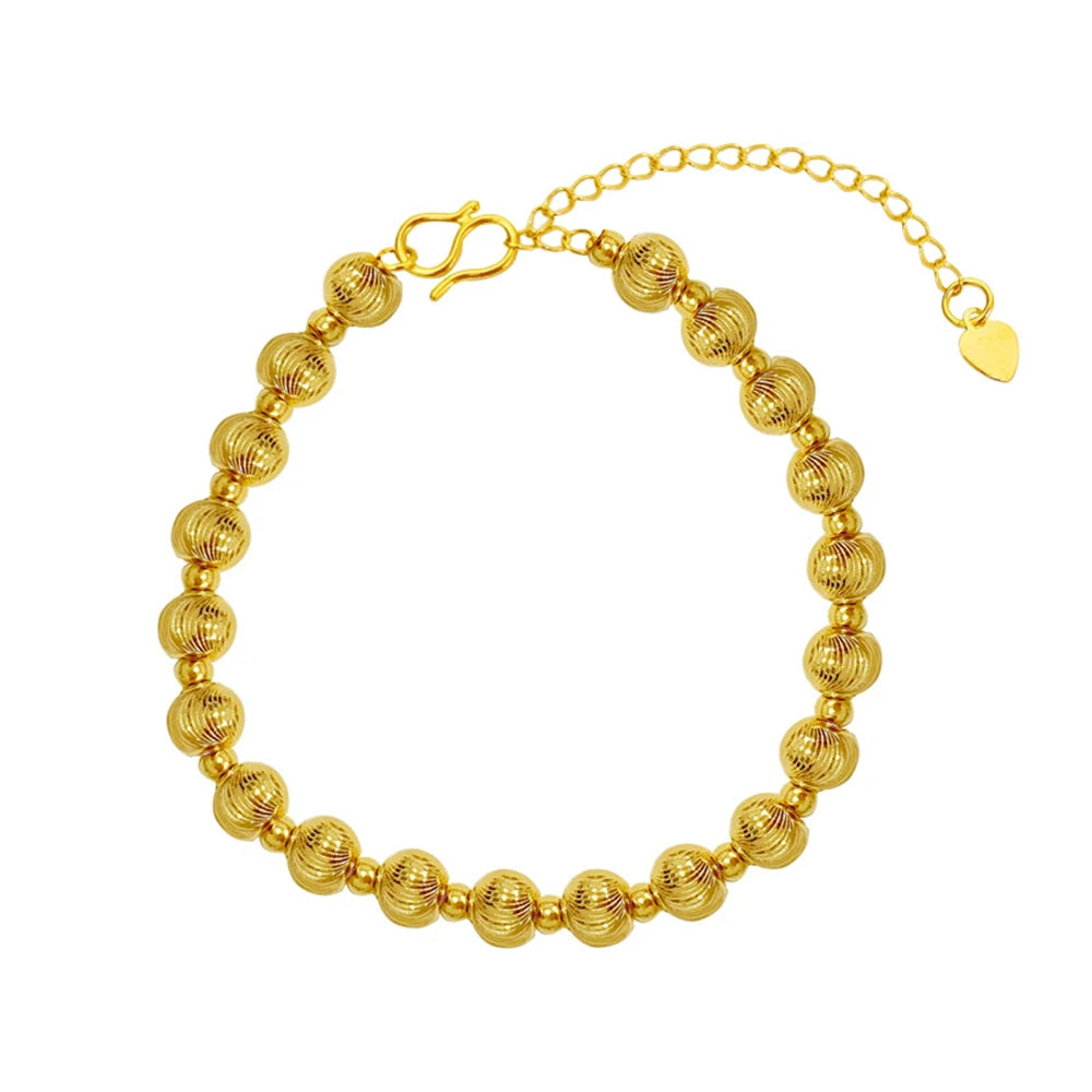 Gold Color Cat Eye Beaded Chain Bracelets for Women Elegant Jewelry Accessories Party Gifts Wholesale