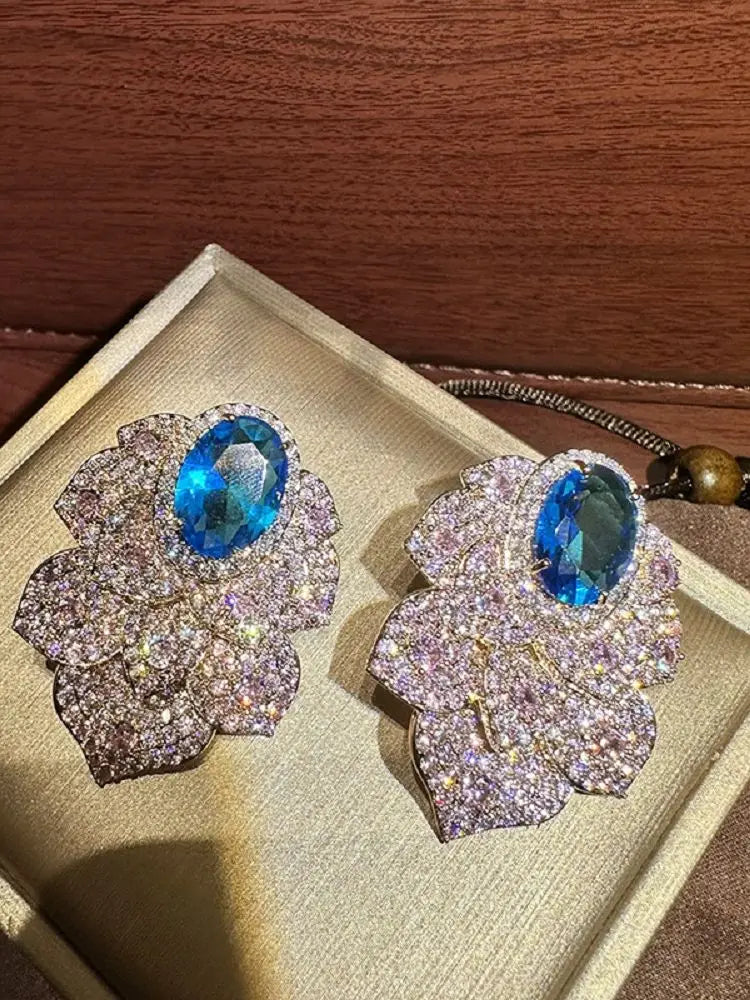 Bilincolor Petal Zircon Earrings For Women