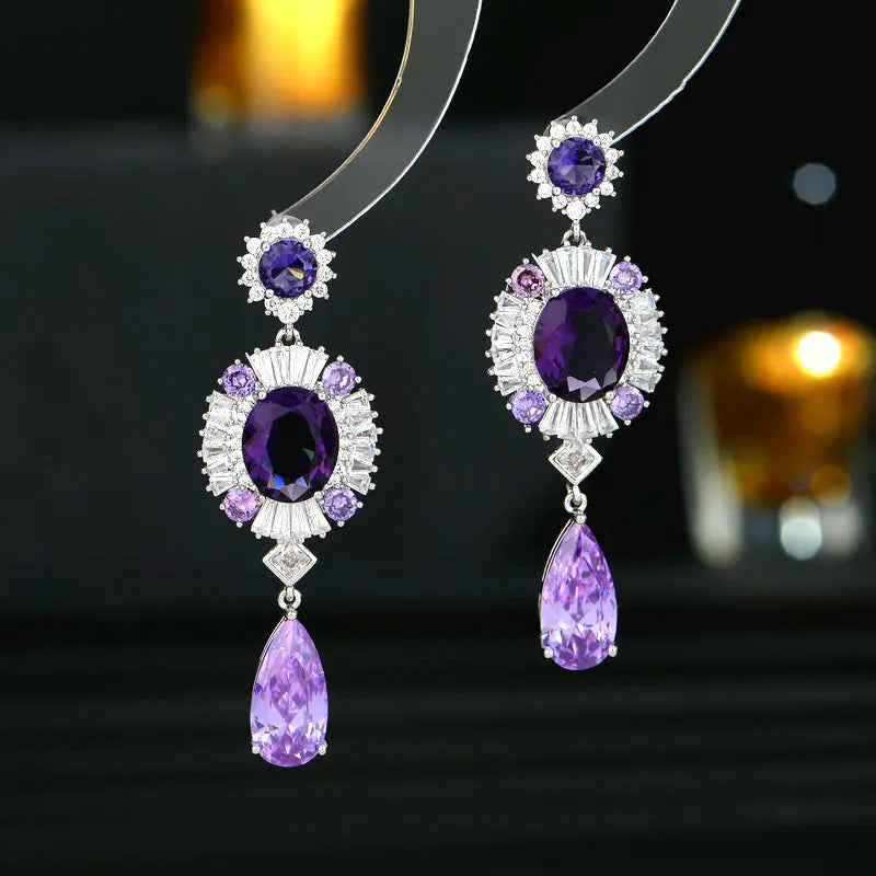 Bilincolor Light and Luxurious High Sense Water Drop Earrings for Gift for Black Friday