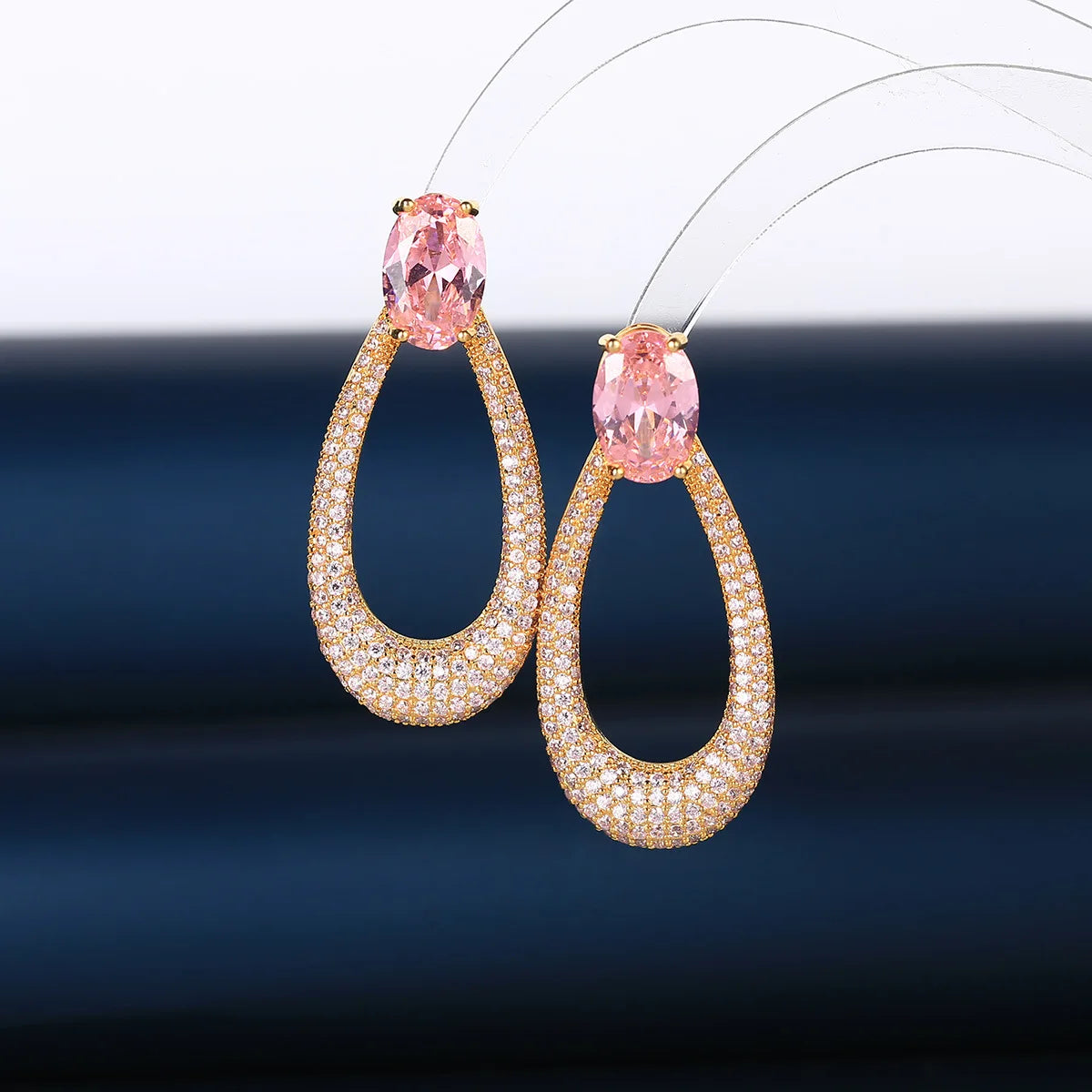 Bilincolor Luxury Zircon Simple Water-Drop Shaped Earrings for Wedding or Party