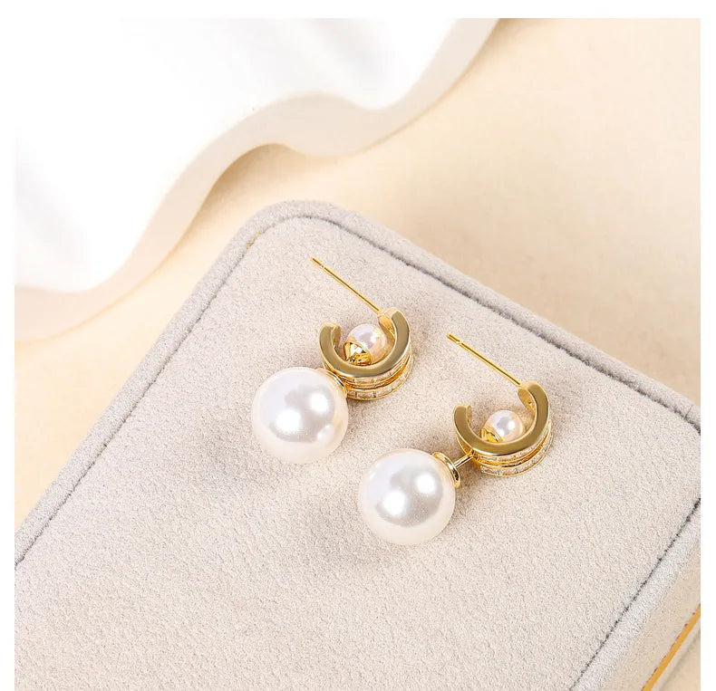 Bilincolor Korean Luxury Pearl Earrings For Women