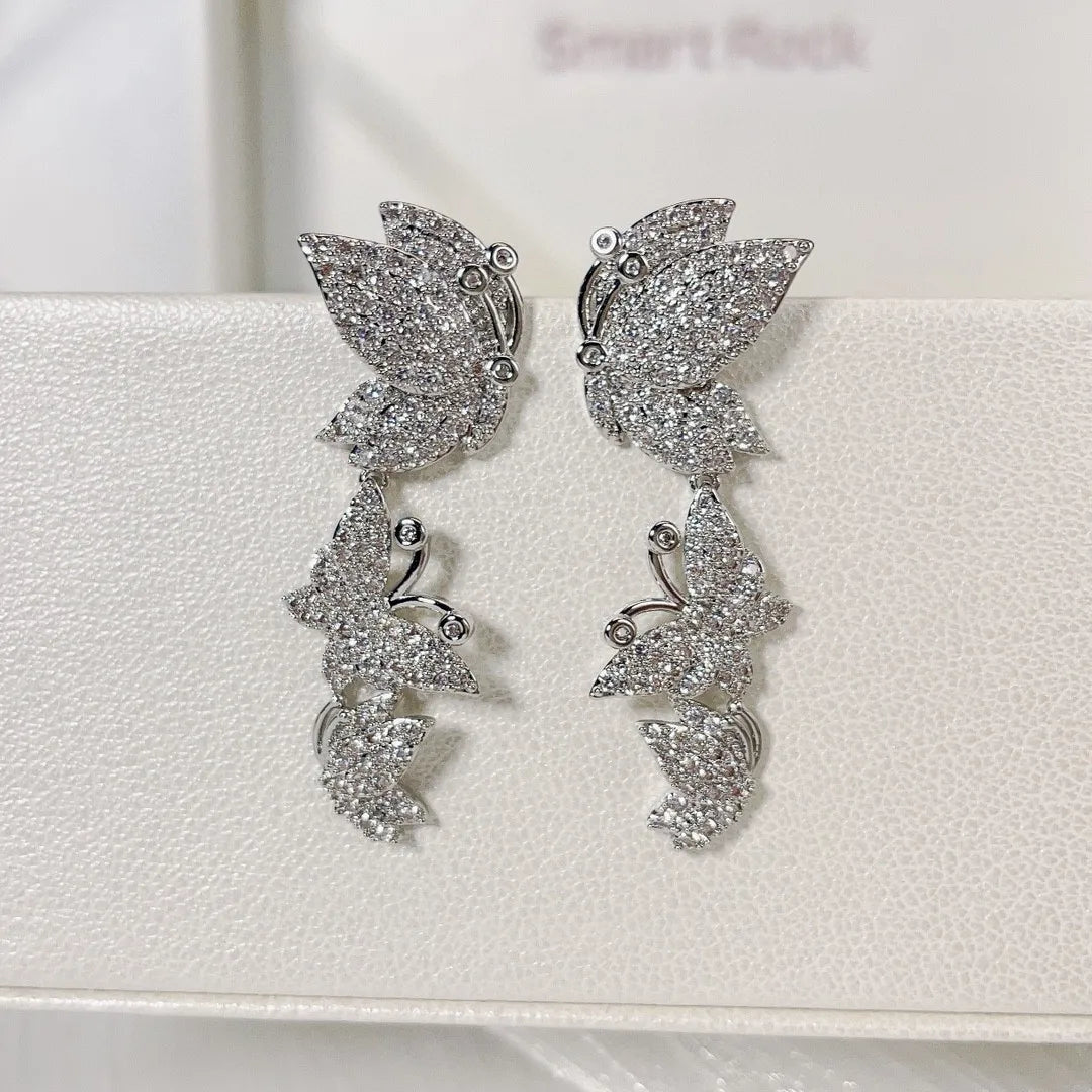 Bilincolor  Fashion Fresh Three-dimensional Butterfly Earrings for Women